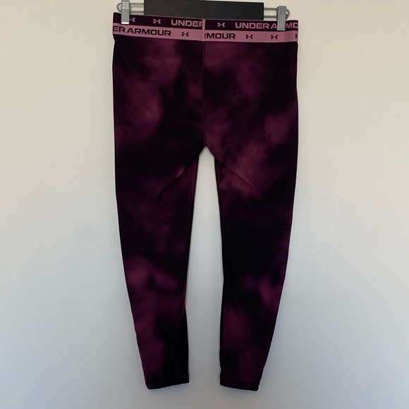 Under Armour Girls Burgundy Tie Dye Workout Pants - Size Youth XL, Gym, Causal - Picture 3 of 6